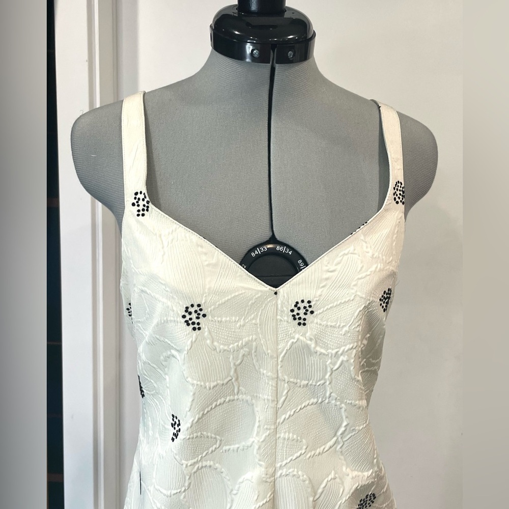 Rosie Assoulin Pocktail Dress, Cream&Black floral embossed Crepe, Midi, NWOT, 0 - Picture 6 of 16